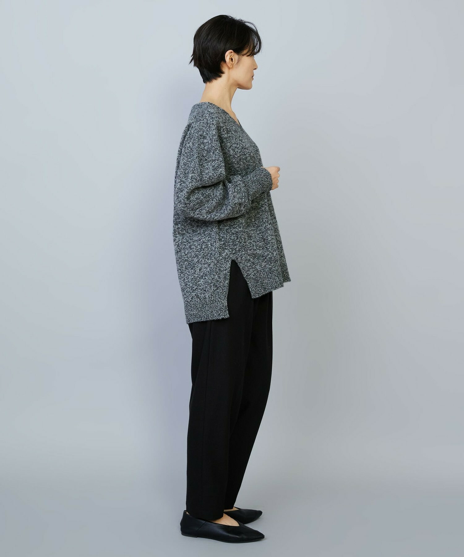 【MOGA】クーマラムカシミヤＶネックニット 詳細画像 グレー系その他 7