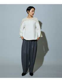 【MOGA】スタイリスト戸野塚かおるコラボ ソフトダンボールレースコンビトップス 詳細画像 ブラック 11