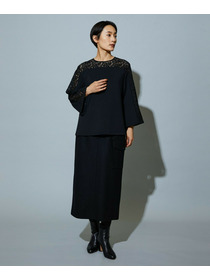 【MOGA】スタイリスト戸野塚かおるコラボ ソフトダンボールレースコンビトップス 詳細画像 ブラック 12