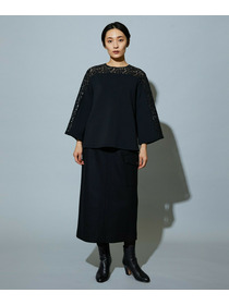 【MOGA】スタイリスト戸野塚かおるコラボ ソフトダンボールレースコンビトップス 詳細画像 ブラック 19