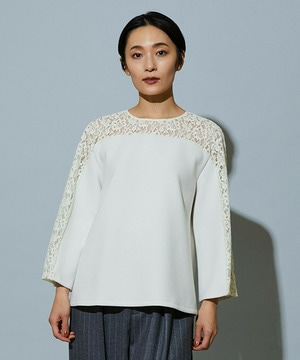 【MOGA】スタイリスト戸野塚かおるコラボ ソフトダンボールレースコンビトップス 詳細画像 アイボリー 1