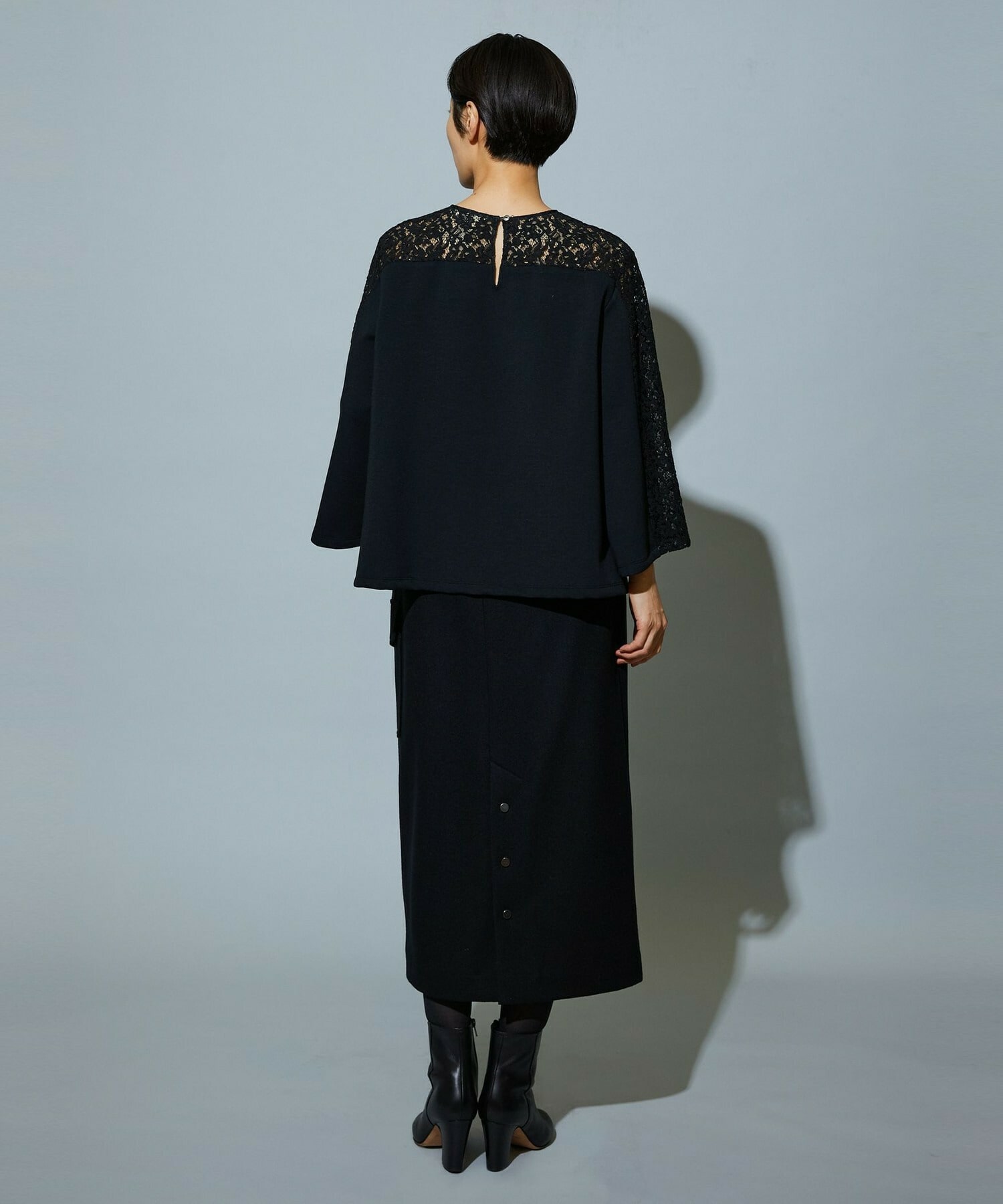 【MOGA】スタイリスト戸野塚かおるコラボ ソフトダンボールレースコンビトップス 詳細画像 ブラック 15