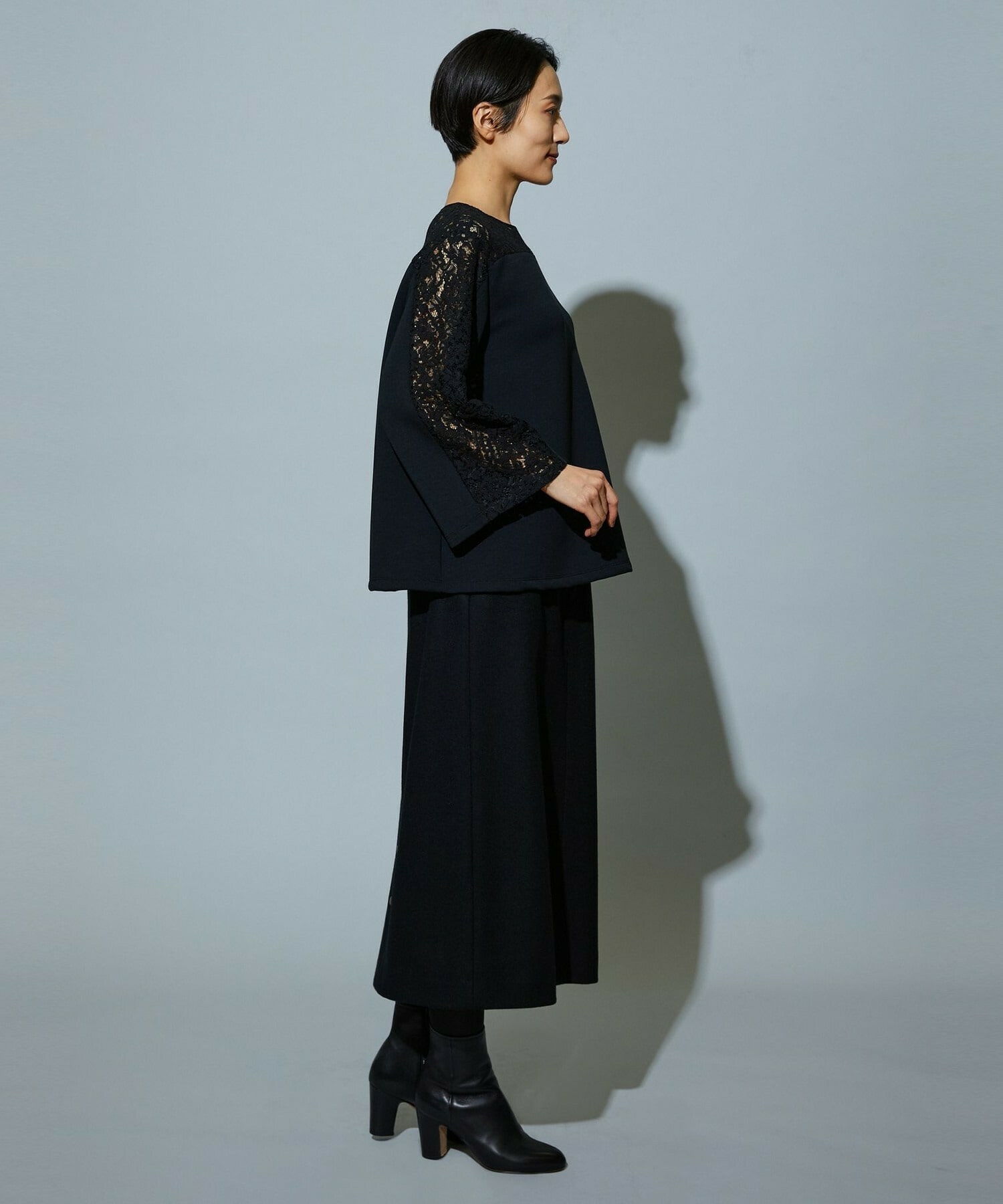 【MOGA】スタイリスト戸野塚かおるコラボ ソフトダンボールレースコンビトップス 詳細画像 ブラック 17