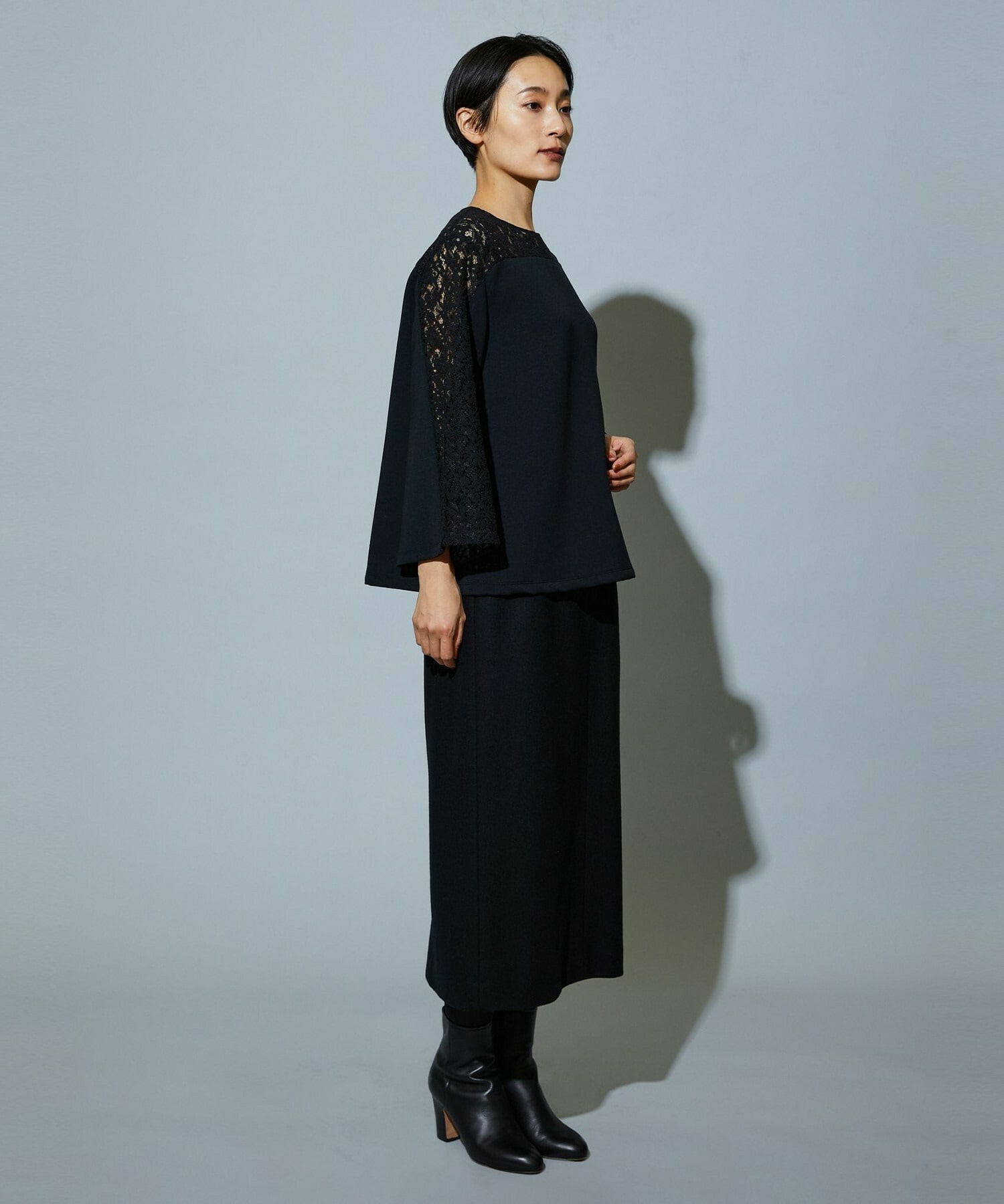 【MOGA】スタイリスト戸野塚かおるコラボ ソフトダンボールレースコンビトップス 詳細画像 ブラック 18