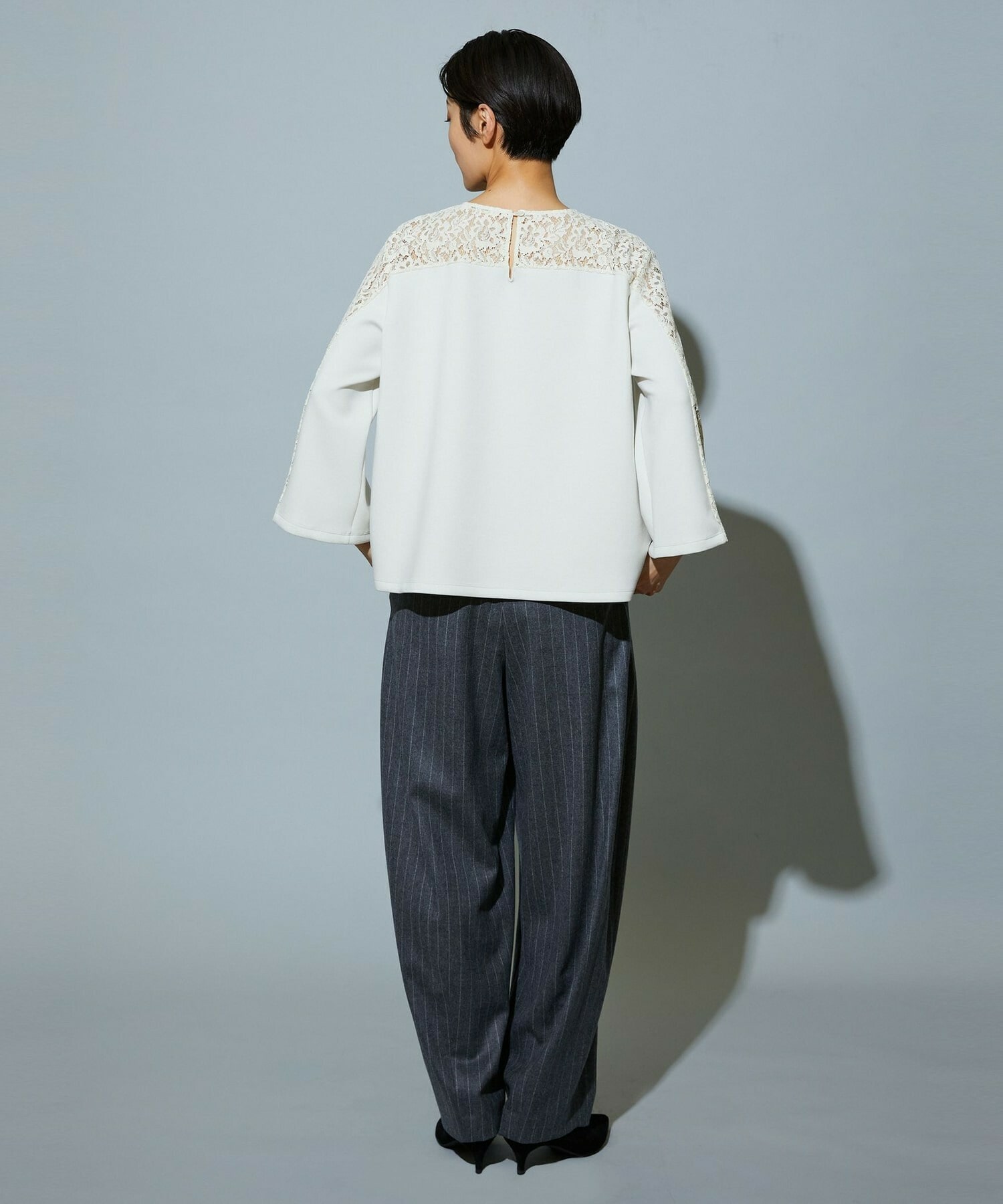 【MOGA】スタイリスト戸野塚かおるコラボ ソフトダンボールレースコンビトップス 詳細画像 ブラック 7