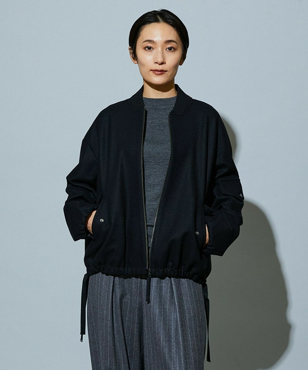 スタイリスト戸野塚かおるコラボ ハードミルド天竺ブルゾン 詳細画像 ブラック 1