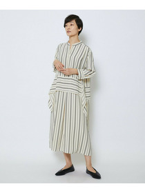 【MOGA Collection】【Lサイズ】MOGA Collection　レーヨンポリストライプワンピース 詳細画像 ホワイト×ブラック 10