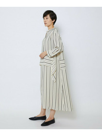 【MOGA Collection】【Lサイズ】MOGA Collection　レーヨンポリストライプワンピース 詳細画像 ホワイト×ブラック 11