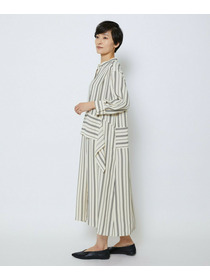 【MOGA Collection】【Lサイズ】MOGA Collection　レーヨンポリストライプワンピース 詳細画像 ホワイト×ブラック 13