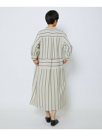 【MOGA Collection】【Lサイズ】MOGA Collection　レーヨンポリストライプワンピース 詳細画像 ホワイト×ブラック 15