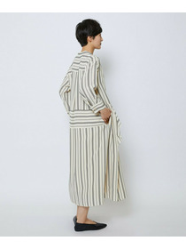 【MOGA Collection】【Lサイズ】MOGA Collection　レーヨンポリストライプワンピース 詳細画像 ホワイト×ブラック 16