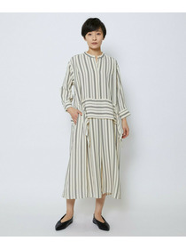 【MOGA Collection】【Lサイズ】MOGA Collection　レーヨンポリストライプワンピース 詳細画像 ホワイト×ブラック 19