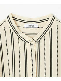 【MOGA Collection】【Lサイズ】MOGA Collection　レーヨンポリストライプワンピース 詳細画像 ホワイト×ブラック 2