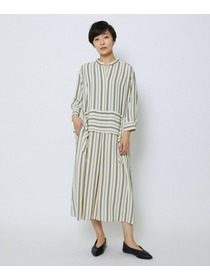 【MOGA Collection】【Lサイズ】MOGA Collection　レーヨンポリストライプワンピース 詳細画像 ホワイト×ブラック 20