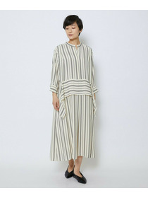 【MOGA Collection】【Lサイズ】MOGA Collection　レーヨンポリストライプワンピース 詳細画像 ホワイト×ブラック 21