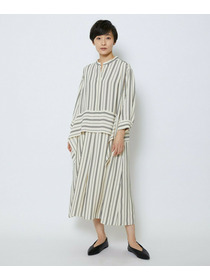 【MOGA Collection】【Lサイズ】MOGA Collection　レーヨンポリストライプワンピース 詳細画像 ホワイト×ブラック 22