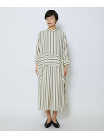 【MOGA Collection】【Lサイズ】MOGA Collection　レーヨンポリストライプワンピース 詳細画像 ホワイト×ブラック 25