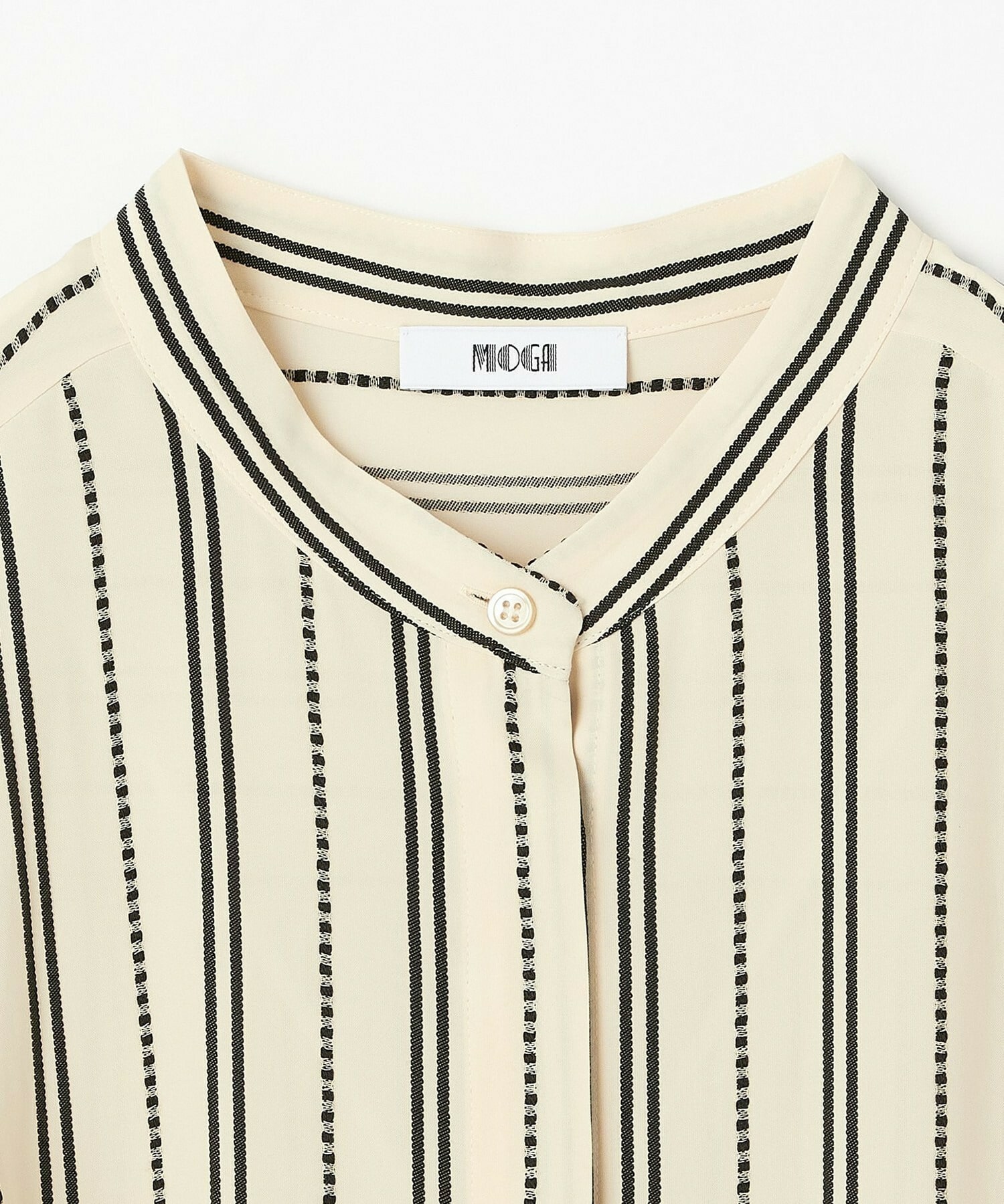 【MOGA Collection】【Lサイズ】MOGA Collection　レーヨンポリストライプワンピース 詳細画像 ホワイト×ブラック 2