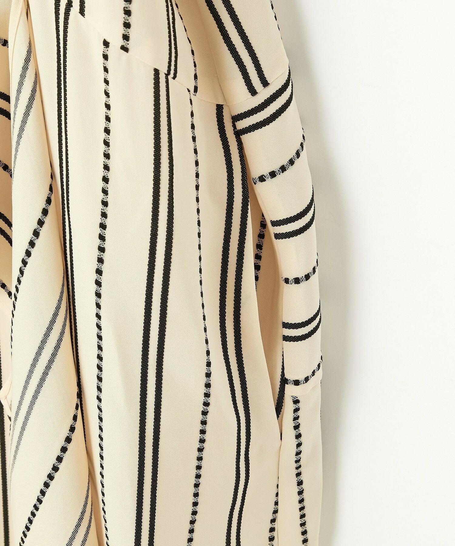 【MOGA Collection】【Lサイズ】MOGA Collection　レーヨンポリストライプワンピース 詳細画像 ホワイト×ブラック 3