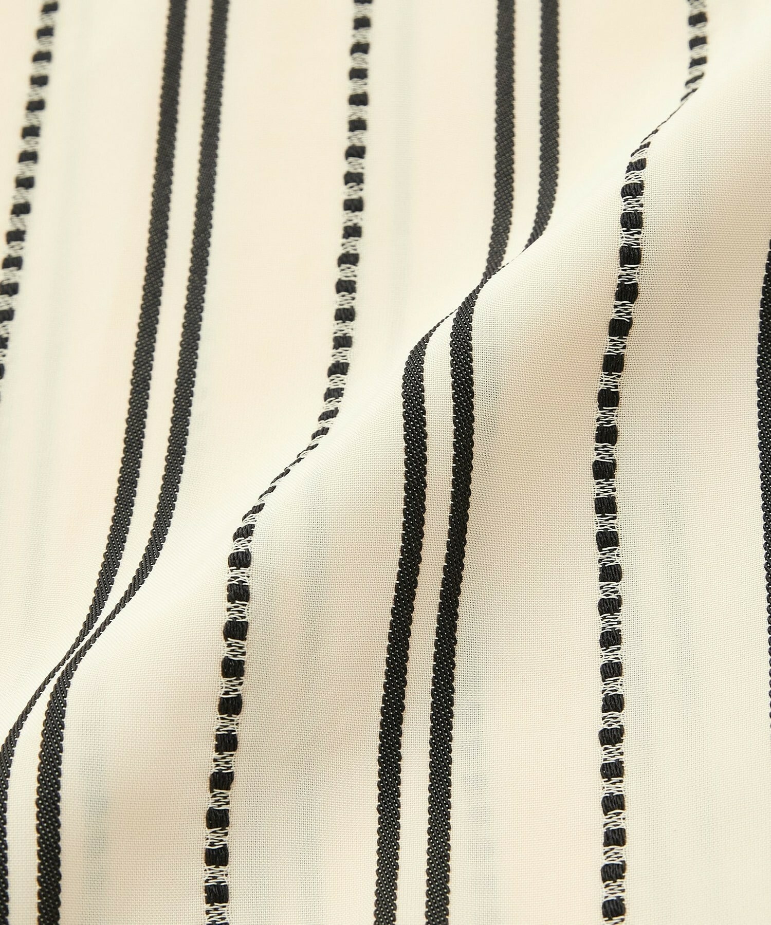 【MOGA Collection】【Lサイズ】MOGA Collection　レーヨンポリストライプワンピース 詳細画像 ホワイト×ブラック 6