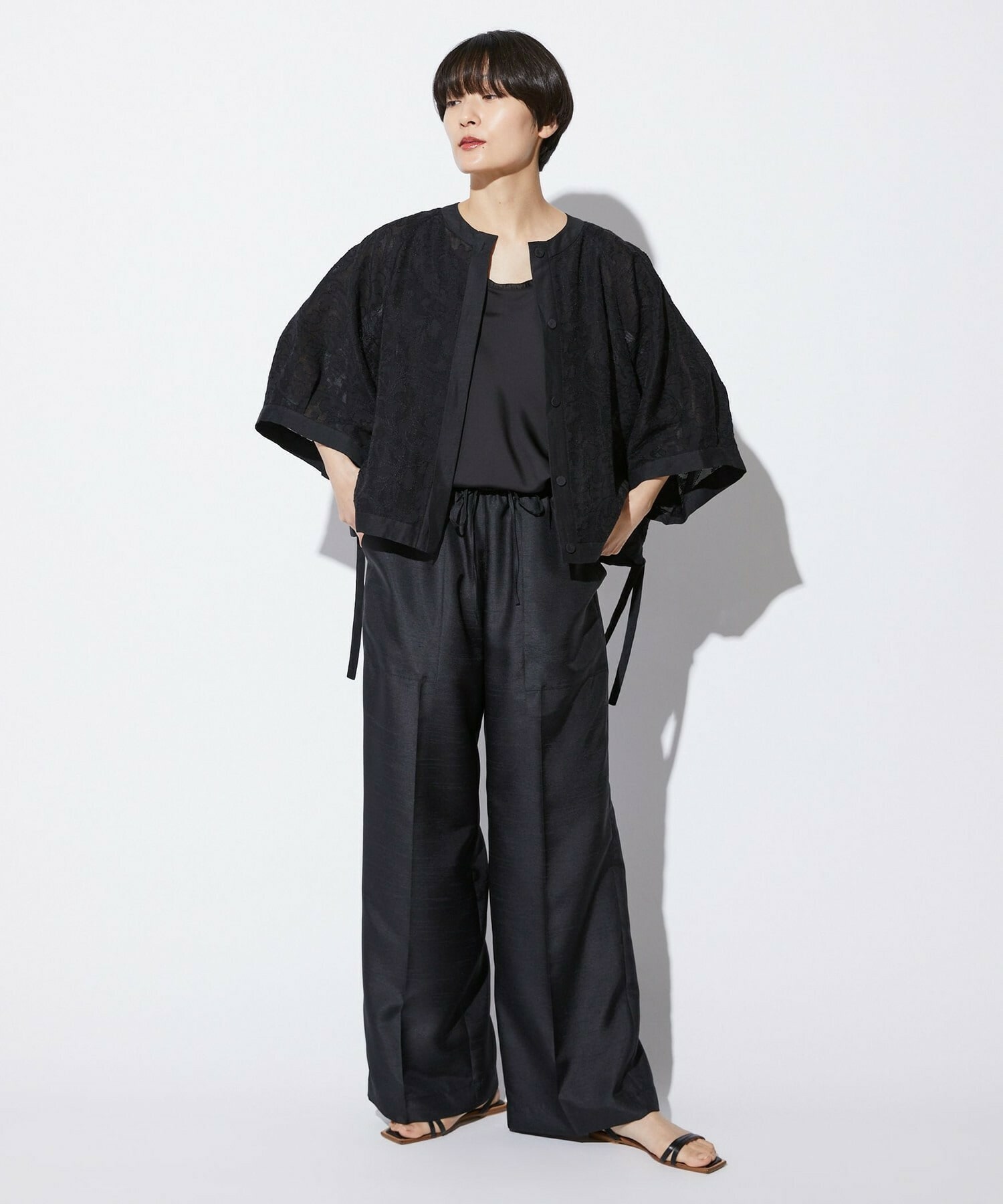 【MOGA Collection】【Lサイズ】MOGA Collection　シアージャガード2WAYブラウス 詳細画像 ブラック 10