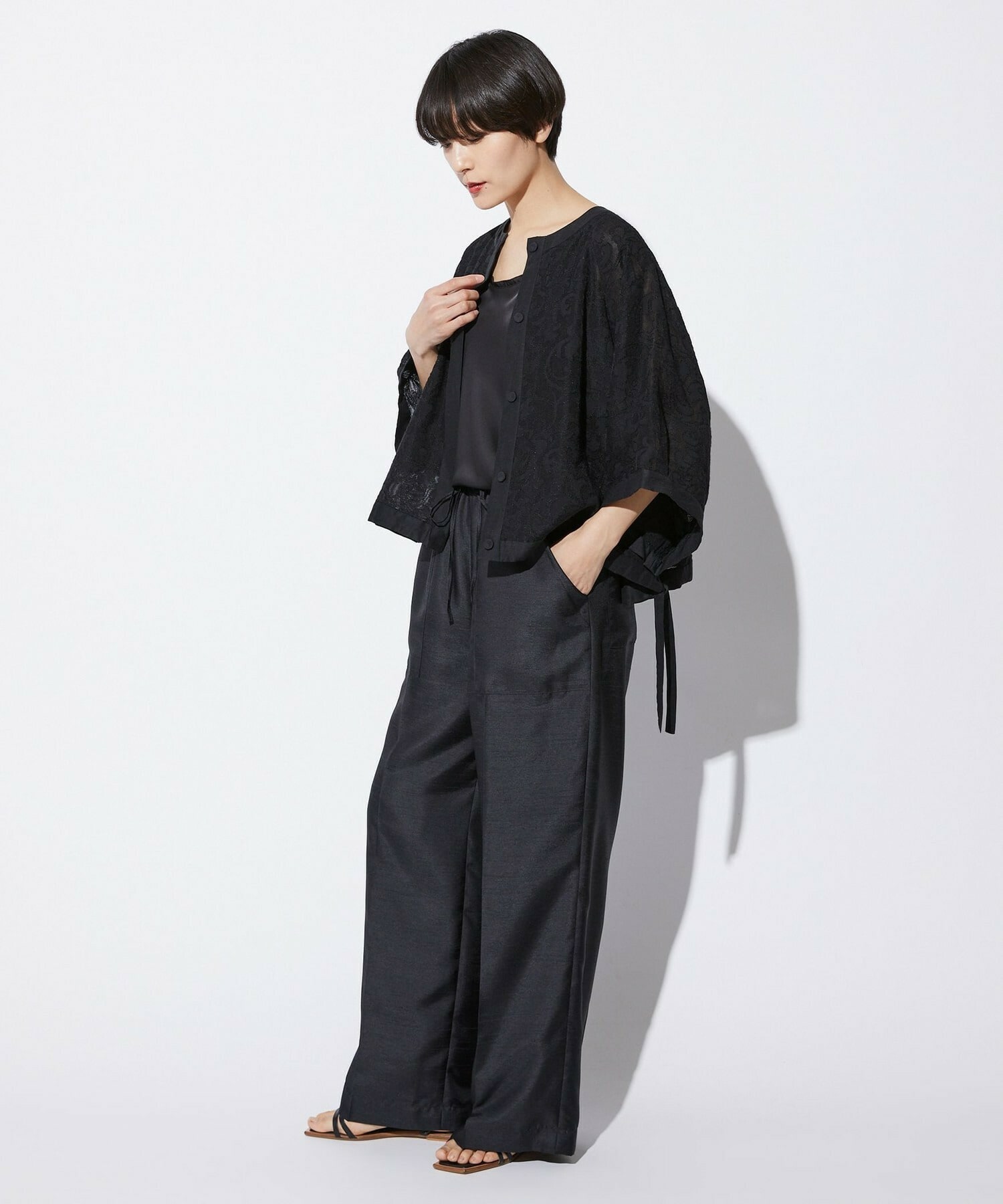 【MOGA Collection】【Lサイズ】MOGA Collection　シアージャガード2WAYブラウス 詳細画像 ブラック 11