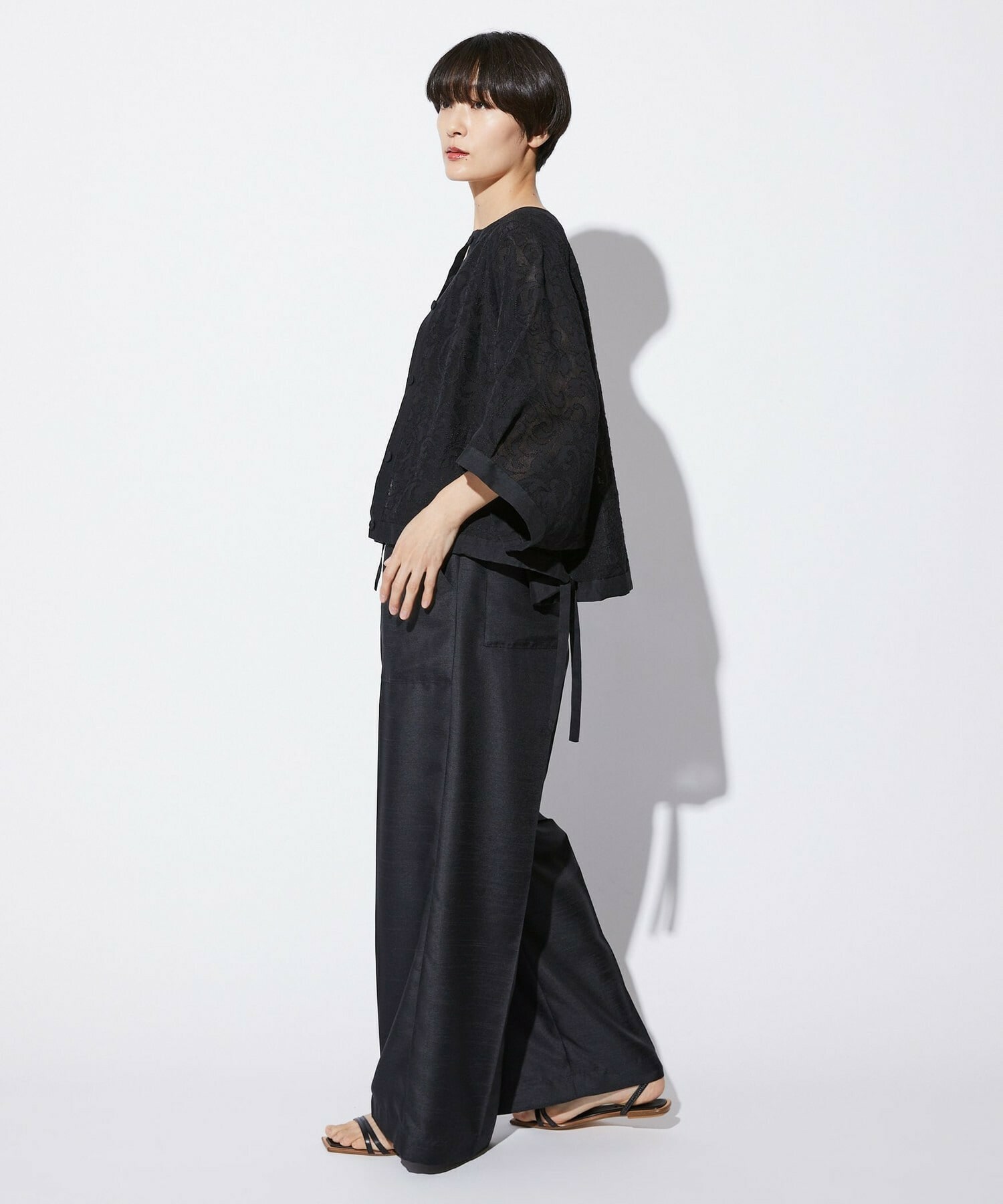 【MOGA Collection】【Lサイズ】MOGA Collection　シアージャガード2WAYブラウス 詳細画像 ブラック 14