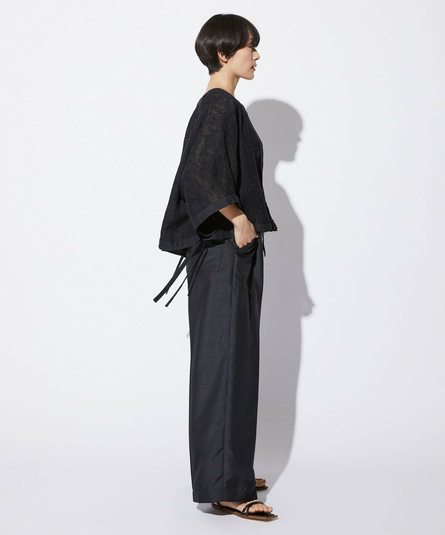 【MOGA Collection】【Lサイズ】MOGA Collection　シアージャガード2WAYブラウス 詳細画像 ブラック 16