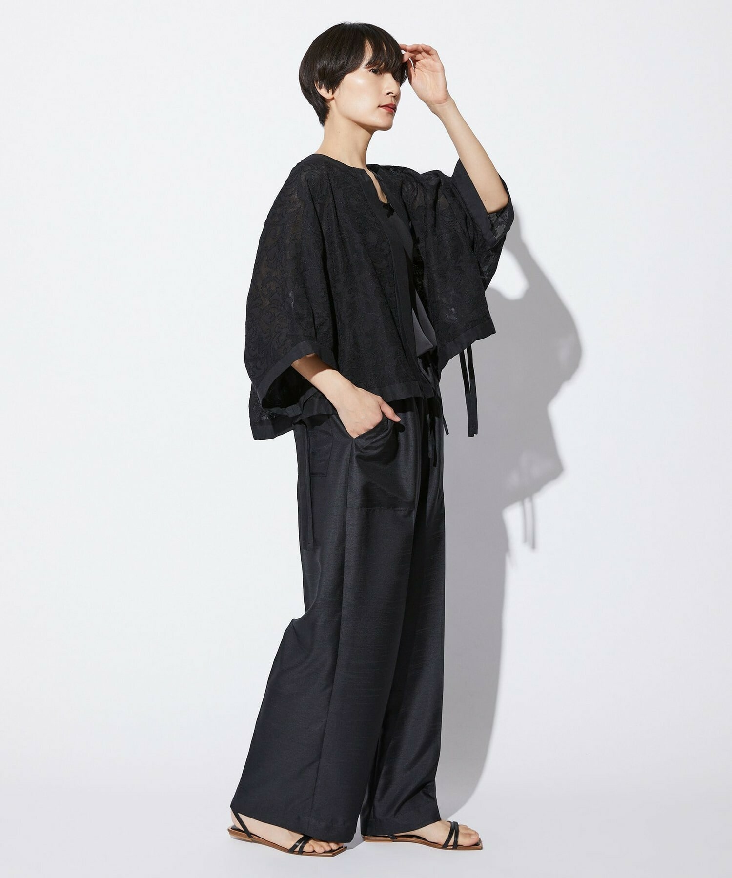 【MOGA Collection】【Lサイズ】MOGA Collection　シアージャガード2WAYブラウス 詳細画像 ブラック 17