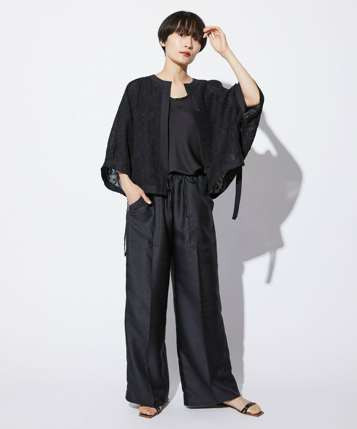 【MOGA Collection】【Lサイズ】MOGA Collection　シアージャガード2WAYブラウス 詳細画像 ブラック 18