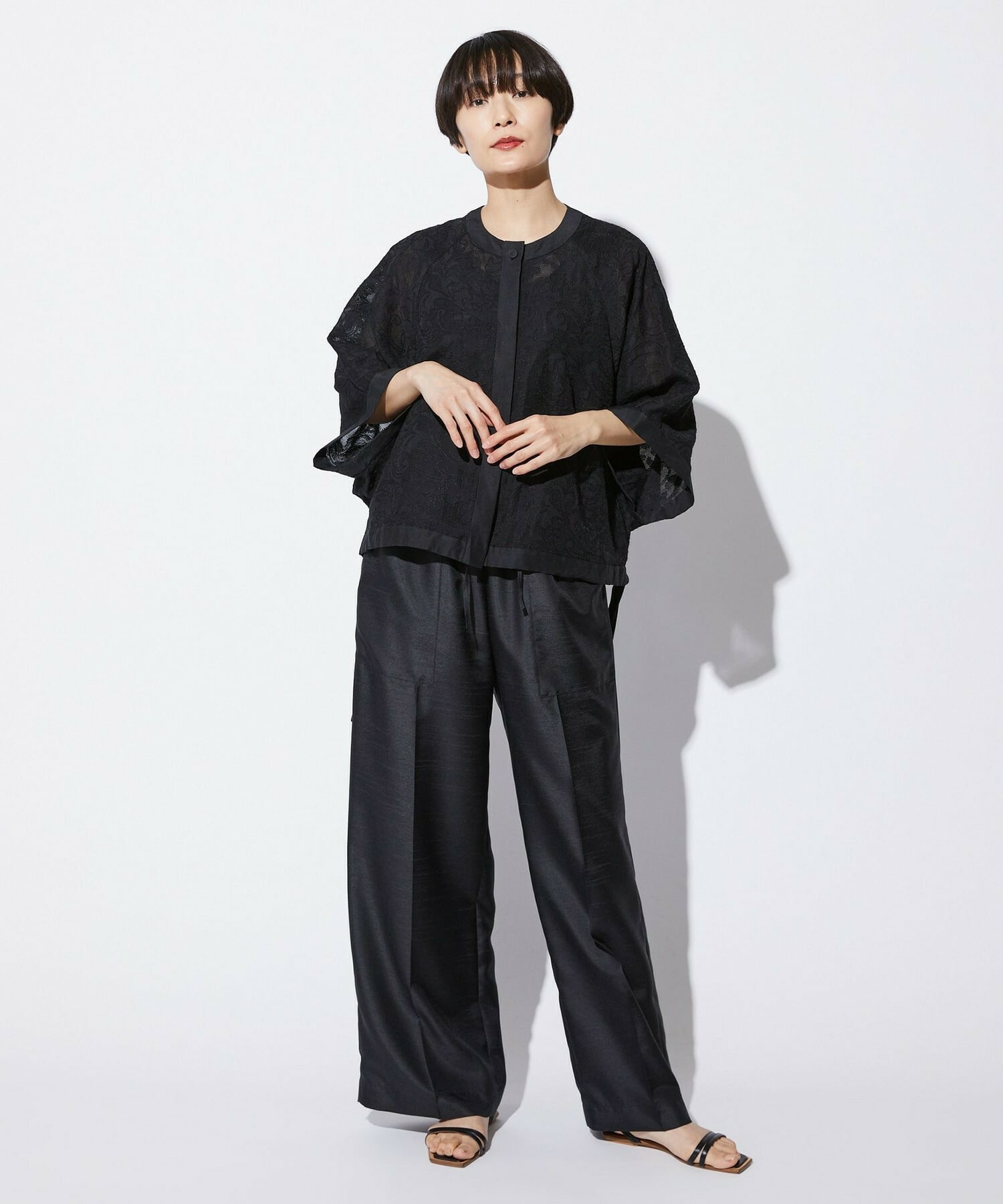 【MOGA Collection】【Lサイズ】MOGA Collection　シアージャガード2WAYブラウス 詳細画像 ブラック 20