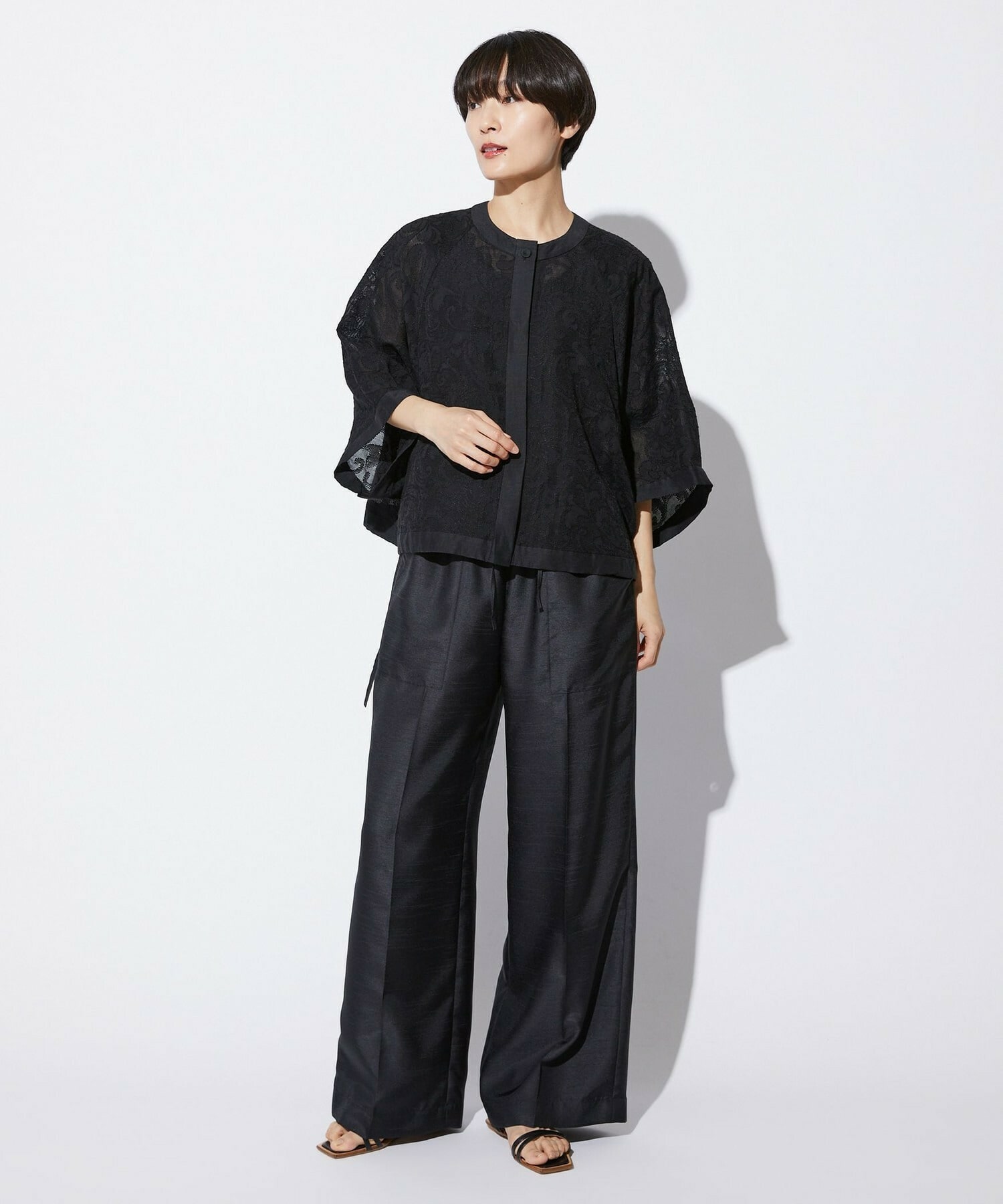 【MOGA Collection】【Lサイズ】MOGA Collection　シアージャガード2WAYブラウス 詳細画像 ブラック 22