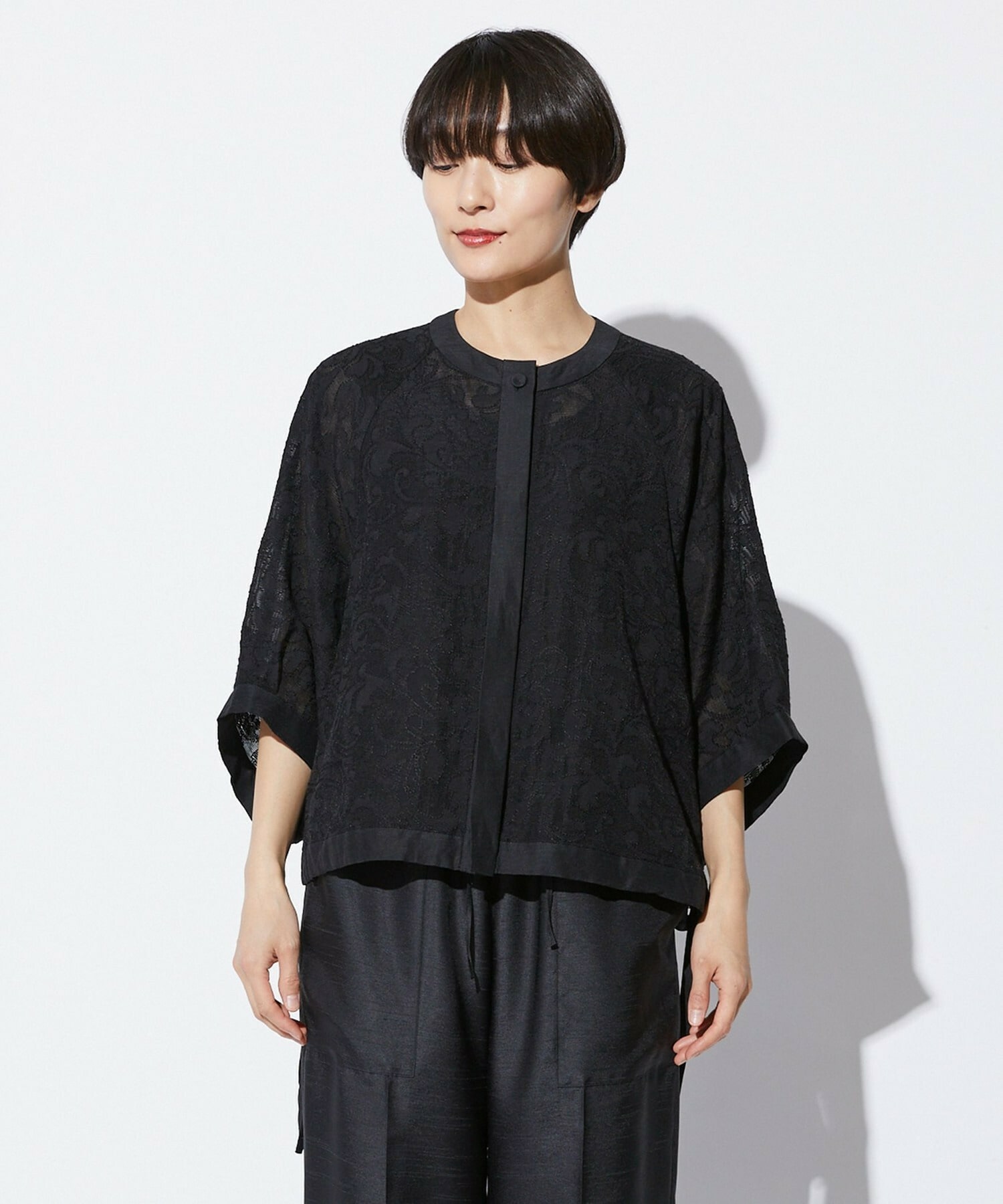 【MOGA Collection】【Lサイズ】MOGA Collection　シアージャガード2WAYブラウス 詳細画像 ブラック 23