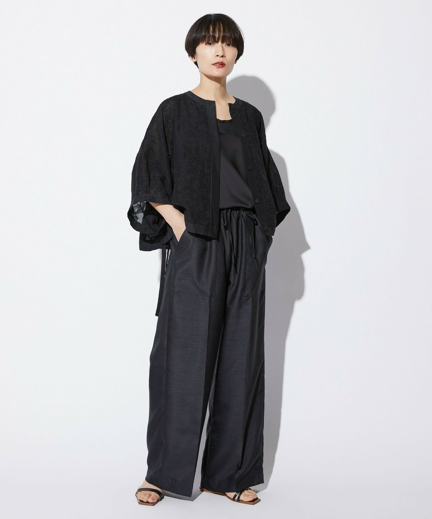 【MOGA Collection】【Lサイズ】MOGA Collection　シアージャガード2WAYブラウス 詳細画像 ブラック 8