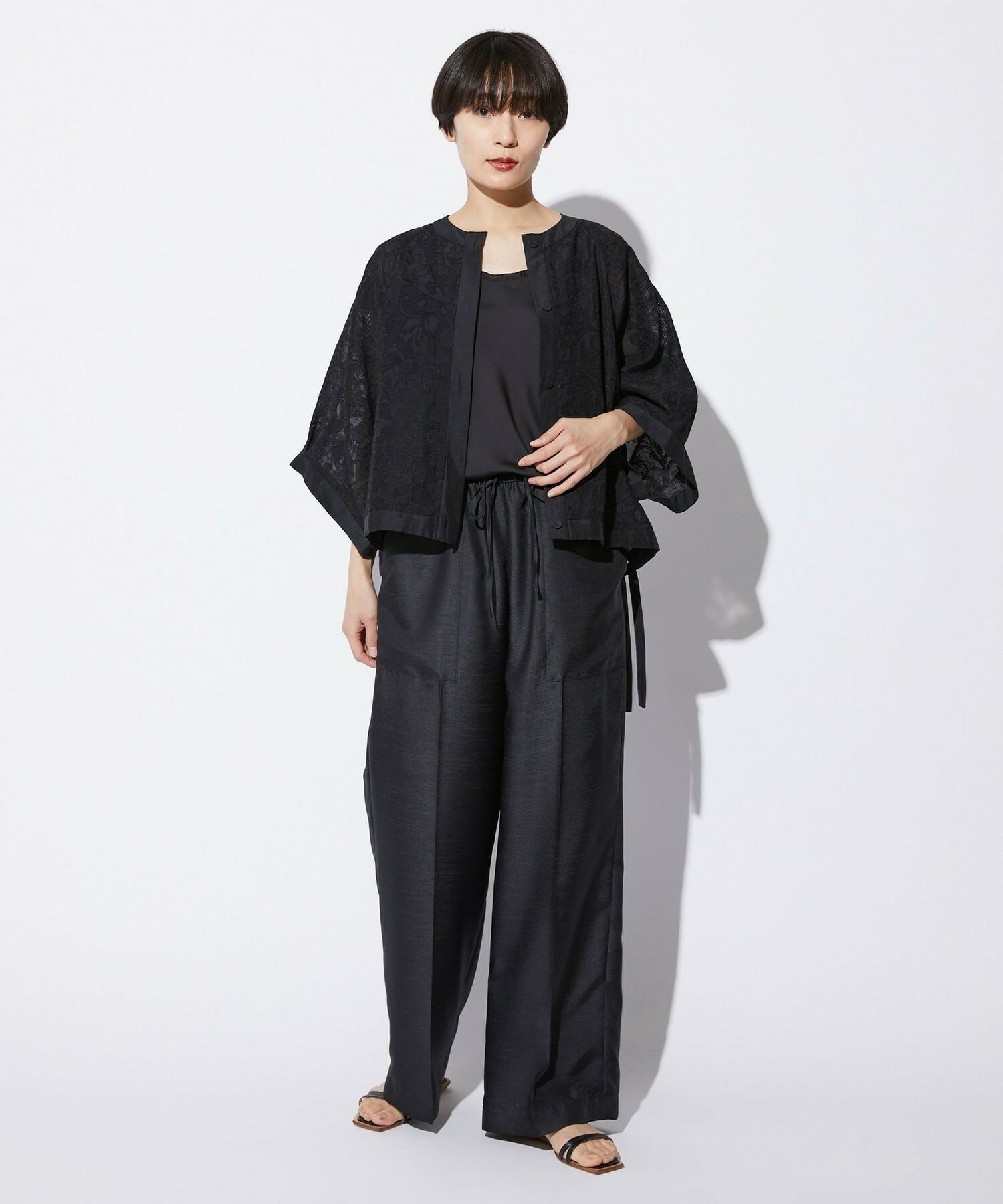 【MOGA Collection】【Lサイズ】MOGA Collection　シアージャガード2WAYブラウス 詳細画像 ブラック 9