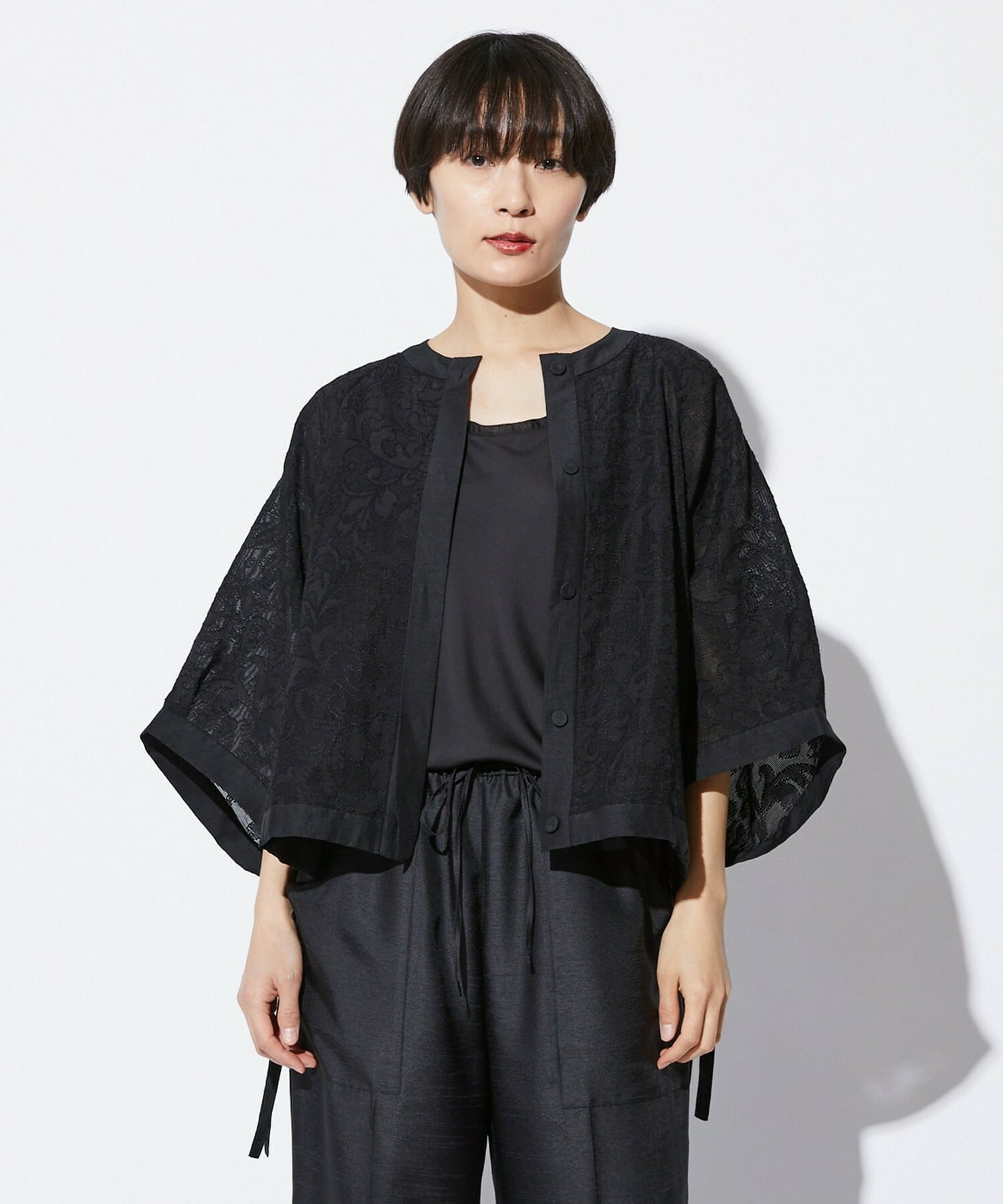 【MOGA Collection】【Lサイズ】MOGA Collection　シアージャガード2WAYブラウス 詳細画像 ブラック 2