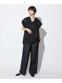 【MOGA Collection】【Lサイズ】MOGA Collection　フラワーカットジャガードブラウス 詳細画像 ブラック 10