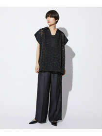 【MOGA Collection】【Lサイズ】MOGA Collection　フラワーカットジャガードブラウス 詳細画像 ブラック 11