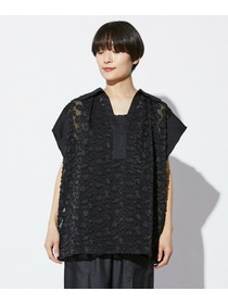 【MOGA Collection】【Lサイズ】MOGA Collection　フラワーカットジャガードブラウス 詳細画像 ブラック 22