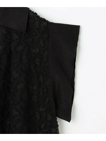 【MOGA Collection】【Lサイズ】MOGA Collection　フラワーカットジャガードブラウス 詳細画像 ブラック 3