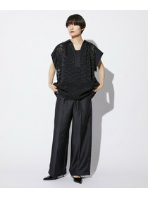 【MOGA Collection】【Lサイズ】MOGA Collection　フラワーカットジャガードブラウス 詳細画像 ブラック 7