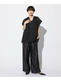 【MOGA Collection】【Lサイズ】MOGA Collection　フラワーカットジャガードブラウス 詳細画像 ブラック 9