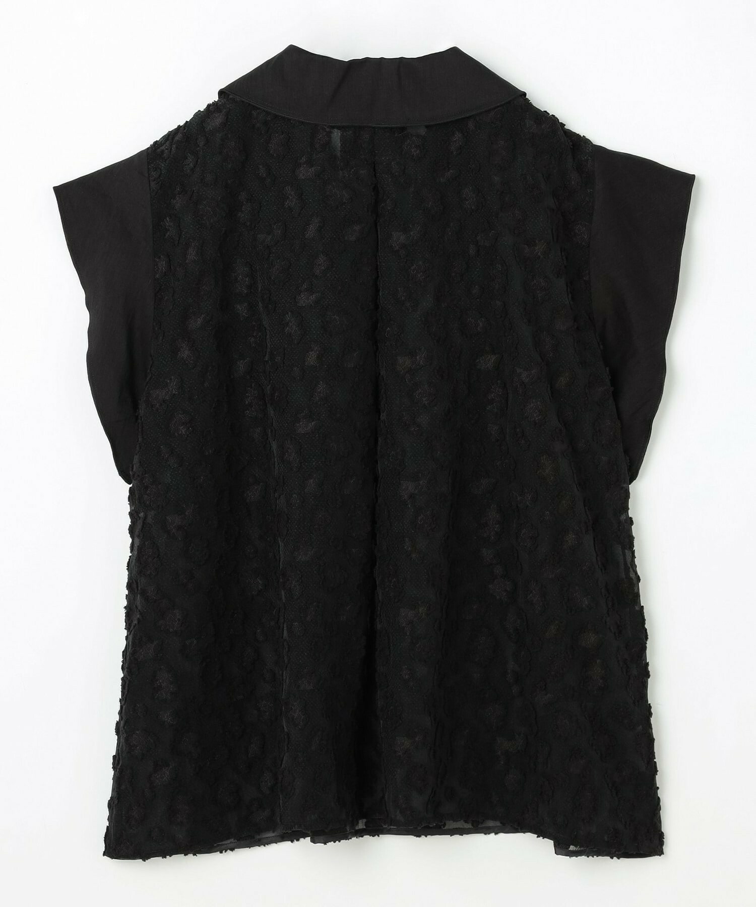 【MOGA Collection】【Lサイズ】MOGA Collection　フラワーカットジャガードブラウス 詳細画像 ブラック 1