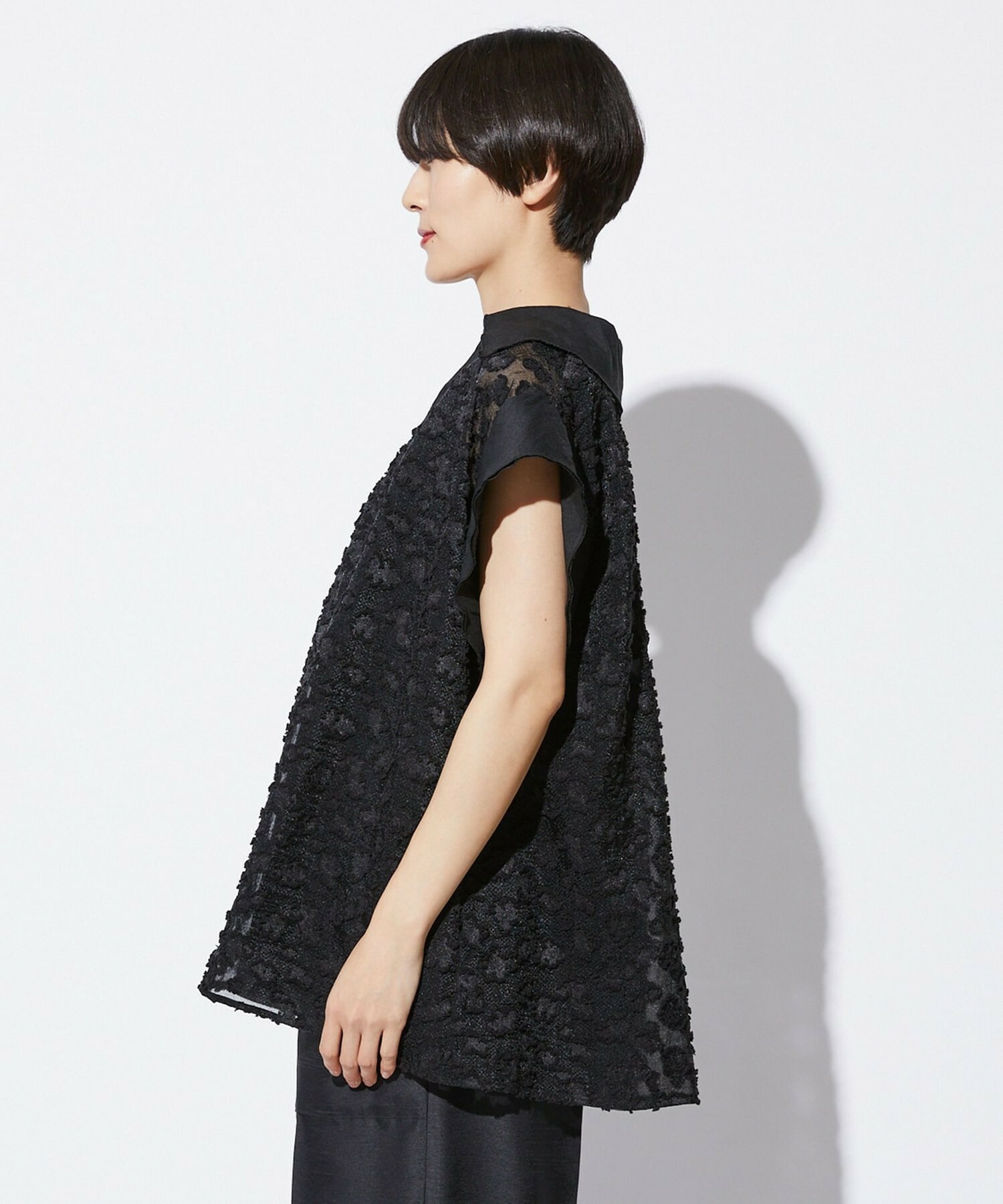 【MOGA Collection】【Lサイズ】MOGA Collection　フラワーカットジャガードブラウス 詳細画像 ブラック 23