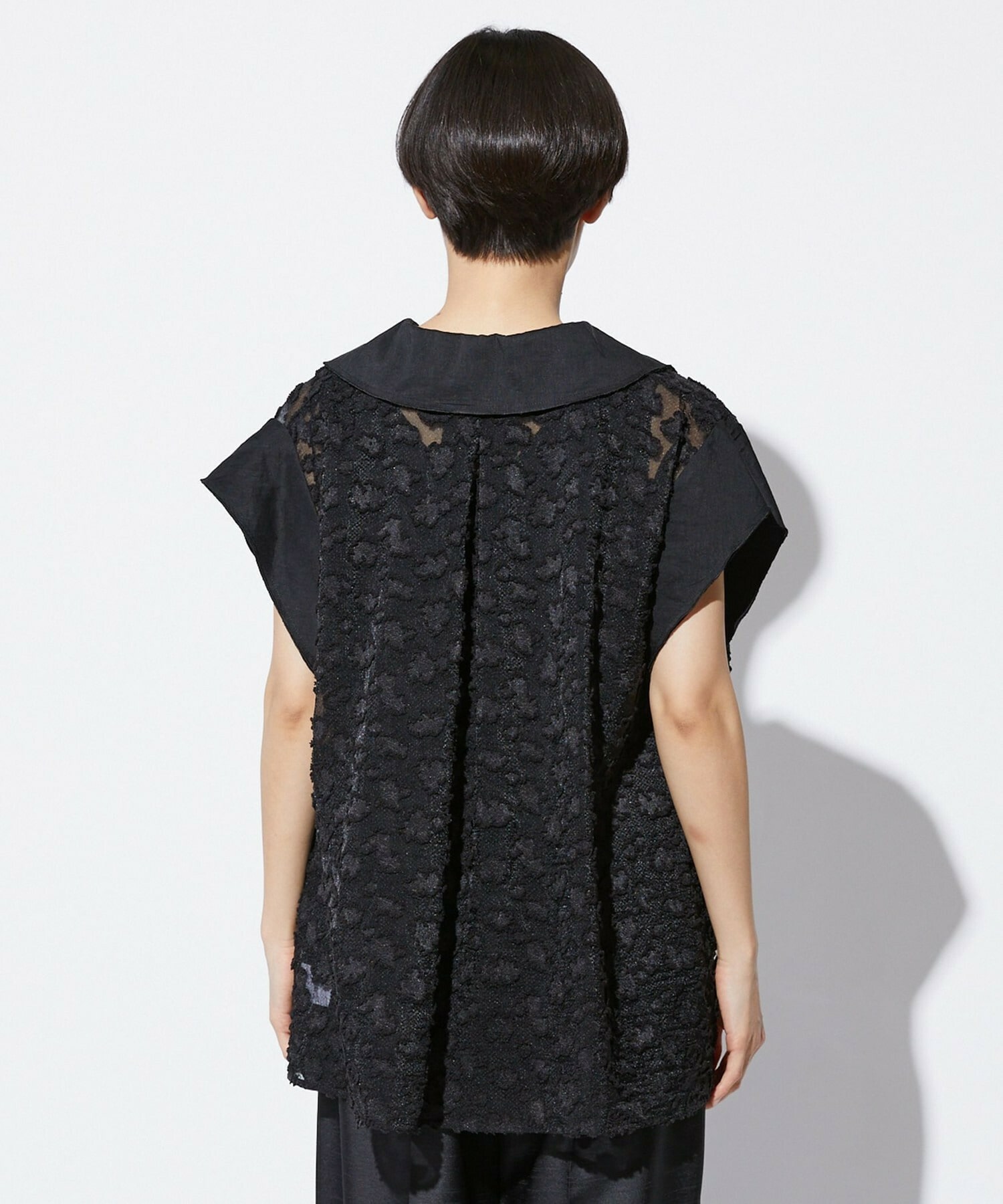 【MOGA Collection】【Lサイズ】MOGA Collection　フラワーカットジャガードブラウス 詳細画像 ブラック 24