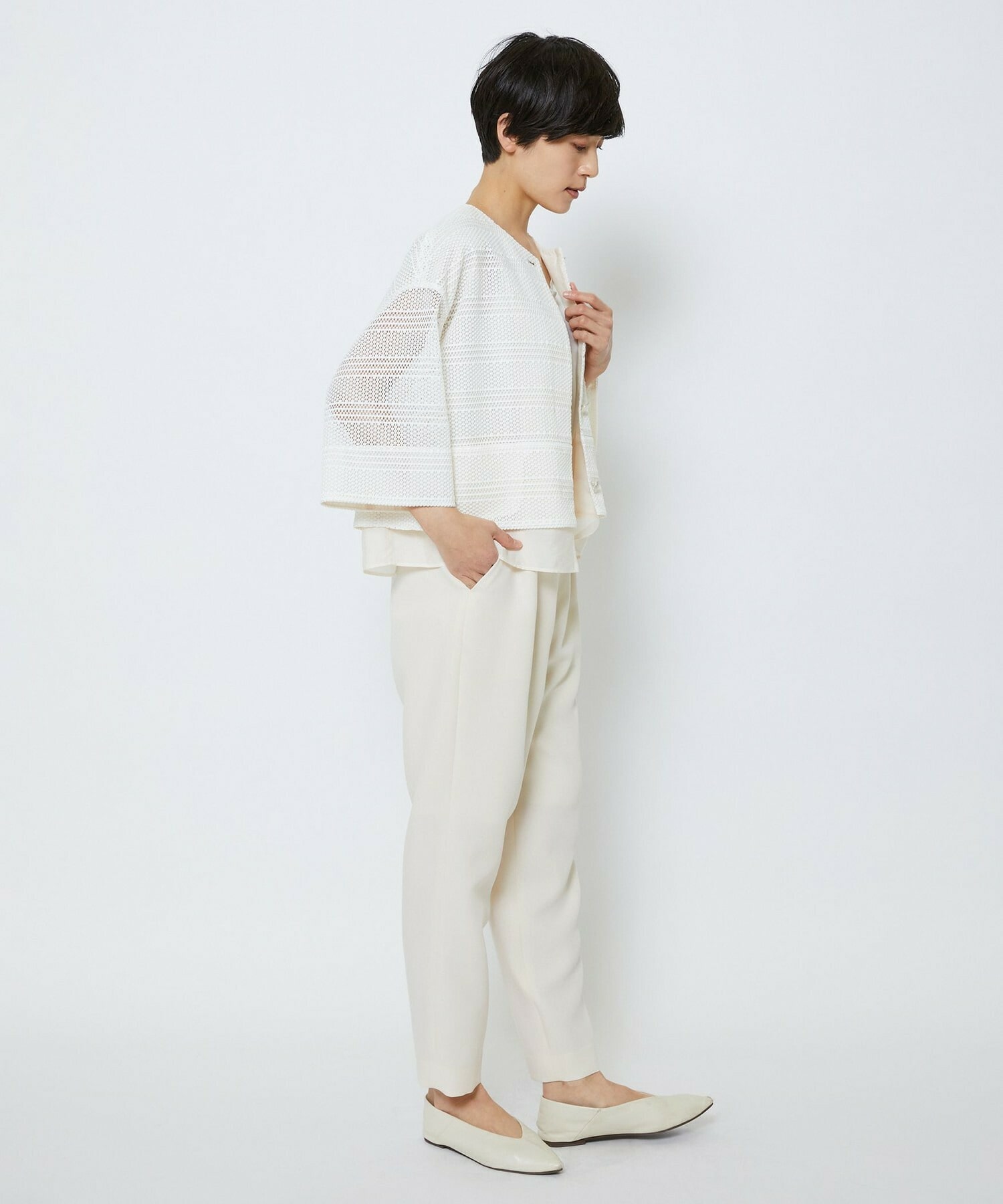 【MOGA Collection】【Lサイズ】MOGA Collection　レーヨンポリマットクロステーパードパンツ 詳細画像 キナリ 15