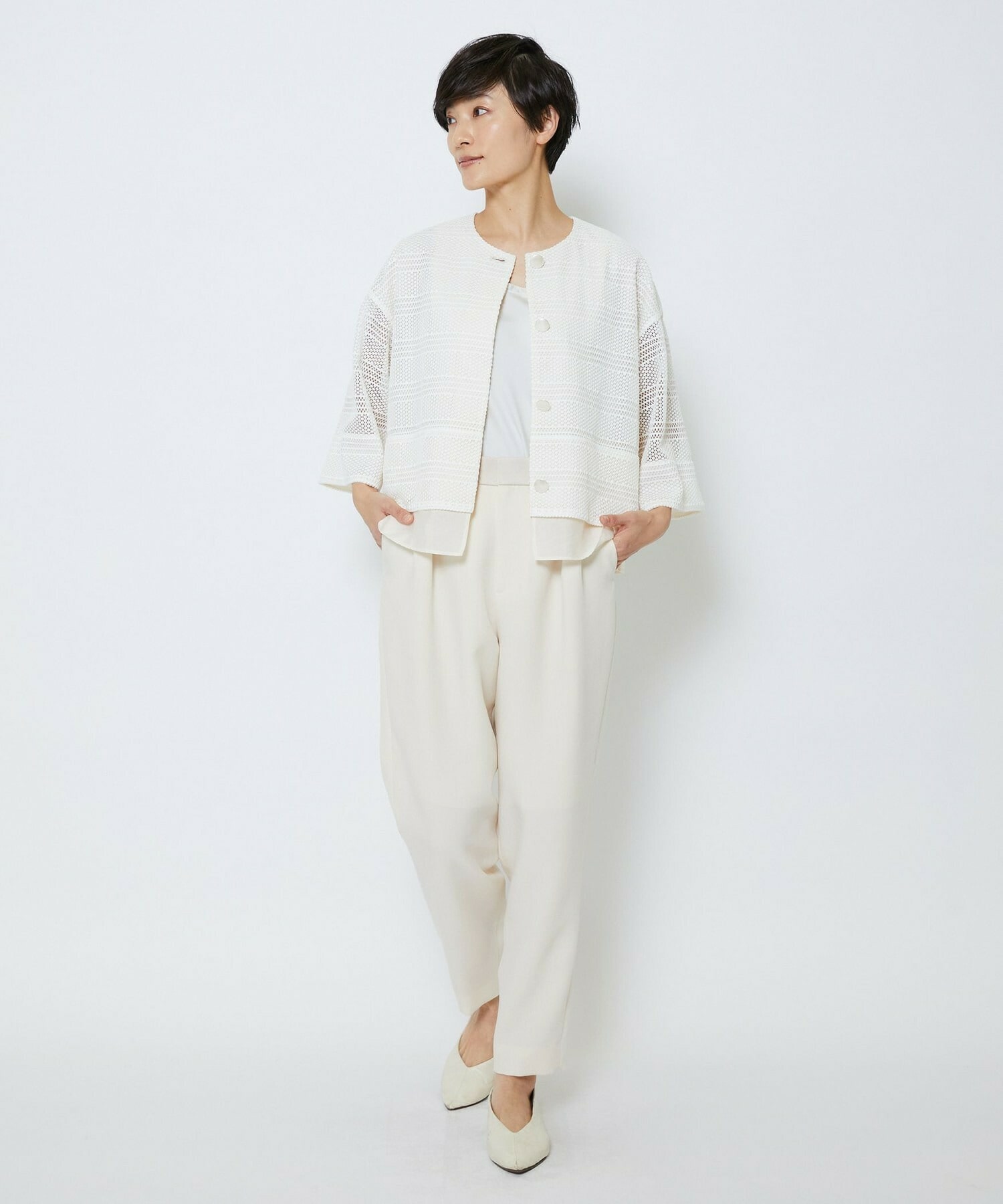 【MOGA Collection】【Lサイズ】MOGA Collection　レーヨンポリマットクロステーパードパンツ 詳細画像 キナリ 7