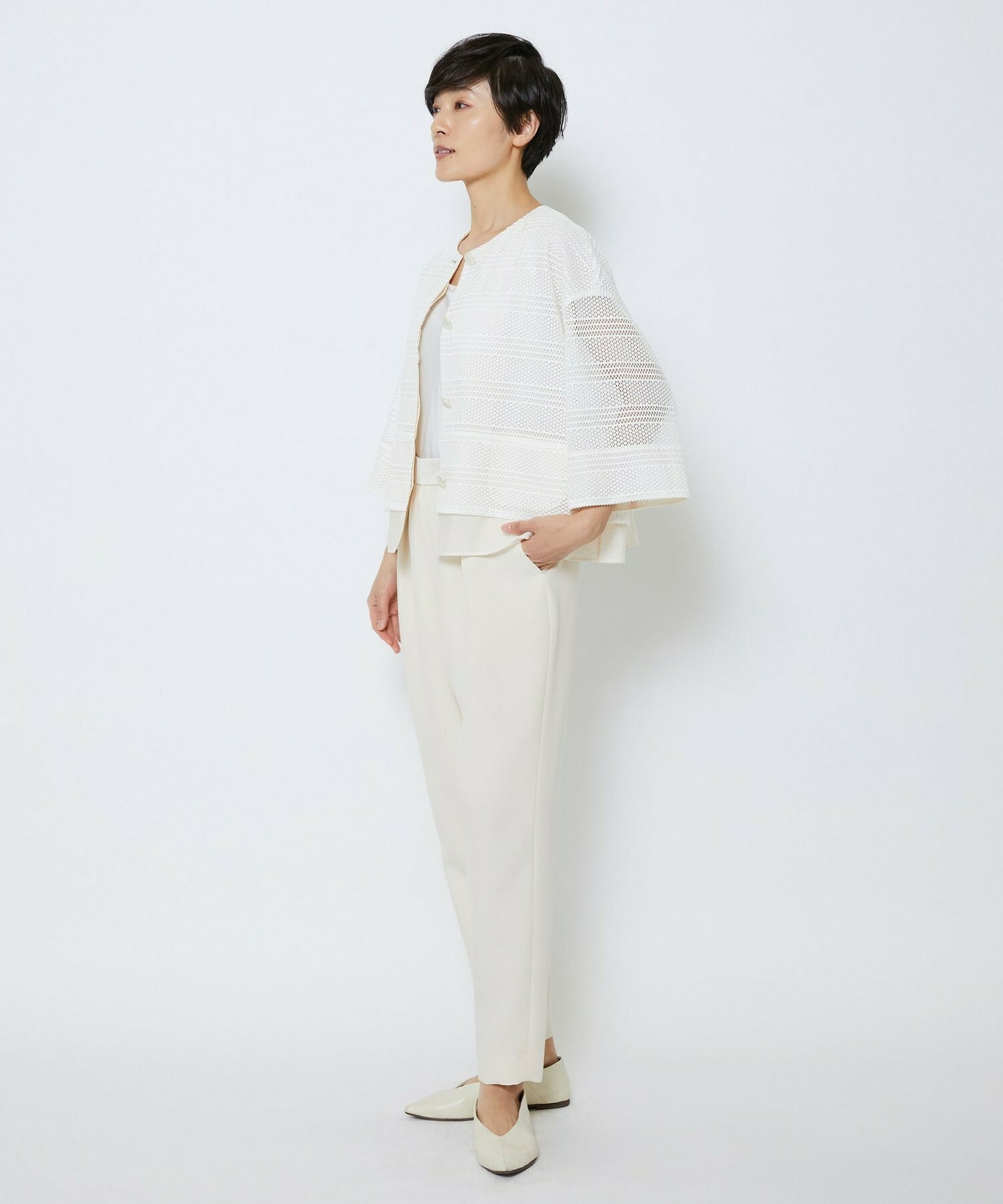 【MOGA Collection】【Lサイズ】MOGA Collection　レーヨンポリマットクロステーパードパンツ 詳細画像 キナリ 8