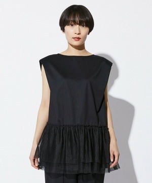 【MOGA Collection】【Lサイズ】MOGA Collection　コンパクトポンチフリルブラウス 詳細画像 ブラック 1