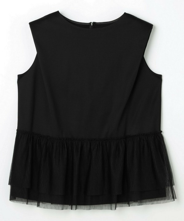 【Lサイズ】MOGA Collection　コンパクトポンチフリルブラウス 詳細画像 ブラック 2